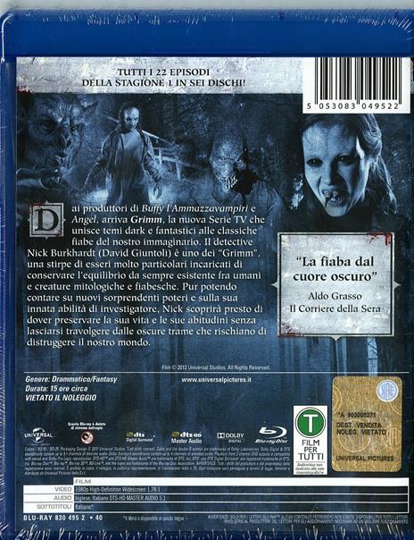 Grimm. Stagione 1 (6 Blu-ray) di Norberto Barba,David Solomon,Clark Mathis - Blu-ray - 2