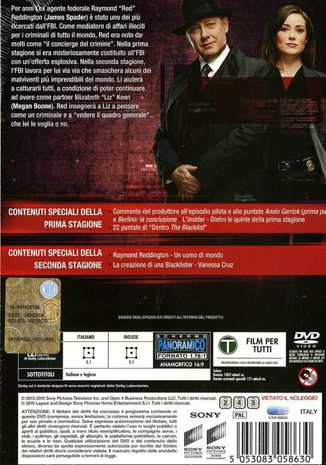 The Blacklist. Stagione 1 - 2 (11 DVD) di Michael W. Watkins,Vincent Misiano,Joe Carnahan - DVD - 2