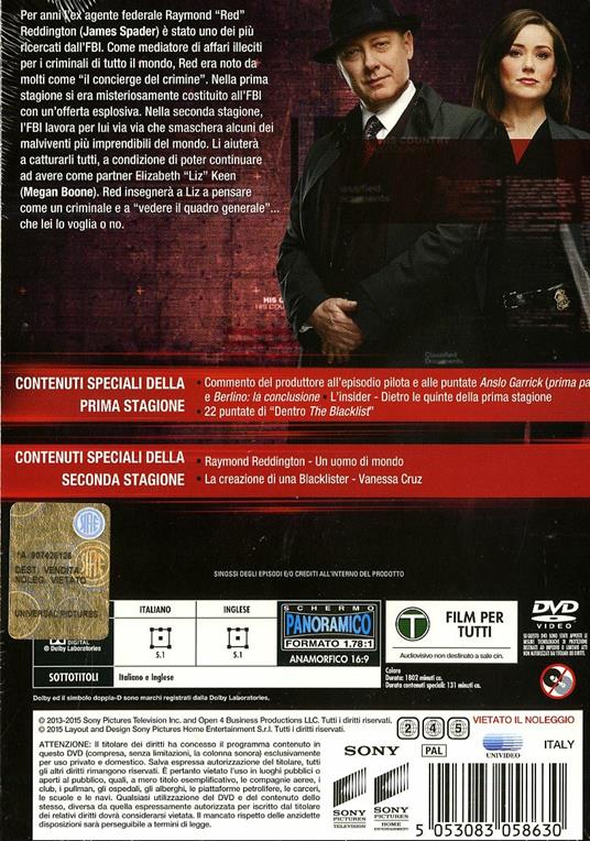 The Blacklist. Stagione 1 - 2 (11 DVD) di Michael W. Watkins,Vincent Misiano,Joe Carnahan - DVD - 2