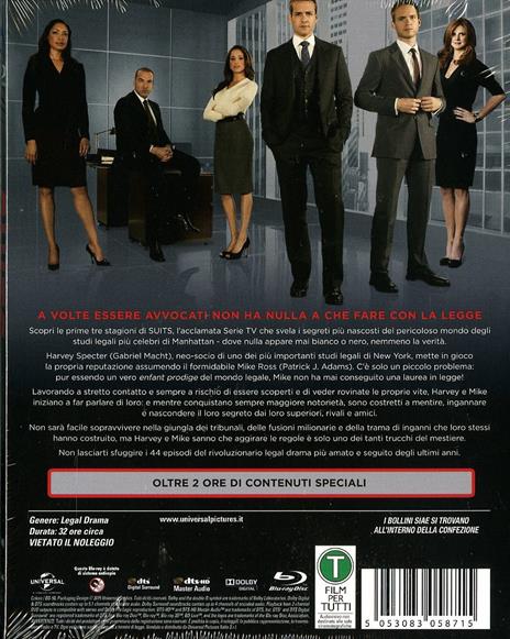 Suits. Stagione 1 - 3 (11 Blu-ray) di Kevin Bray,Michael Smith,John Scott - Blu-ray - 2