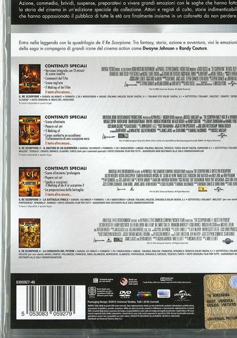 Il re scorpione. Master Collection (4 DVD) di Mike Elliott,Russell Mulcahy,Roel Reiné,Chuck Russell - 2