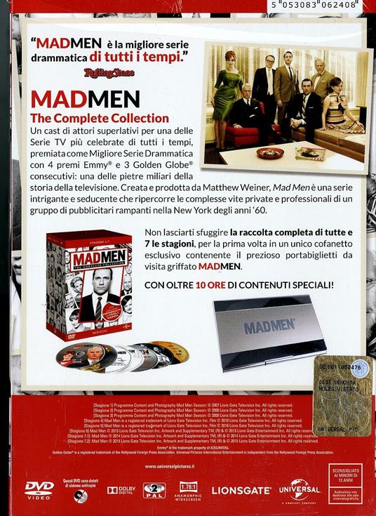 Mad Men. Stagione 1 - 7 (28 DVD) di Phil Abraham,Jennifer Getzinger,Michael Uppendahl - DVD - 3