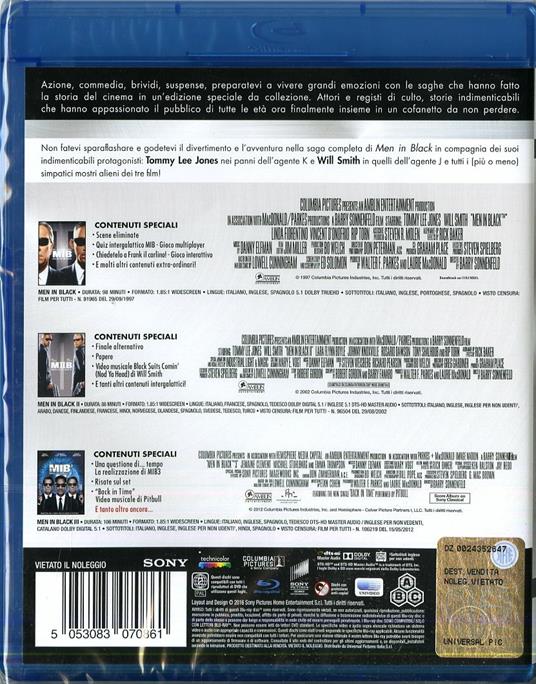 Men In Black. Master Collection (3 Blu-ray) di Barry Sonnenfeld - 2