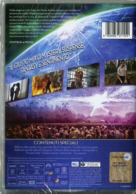 Under the Dome. Stagione 3 (4 DVD) di Jack Bender,Kari Skogland,David Barrett - DVD - 2