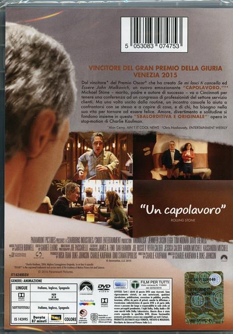 Anomalisa di Charlie Kaufman,Duke Johnson - DVD - 2