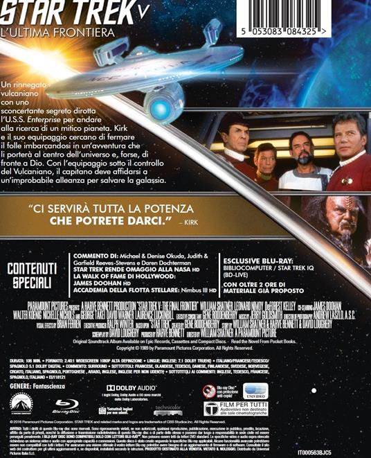 Star Trek V. L'ultima frontiera. Con Steelbook di William Shatner - Blu-ray - 2