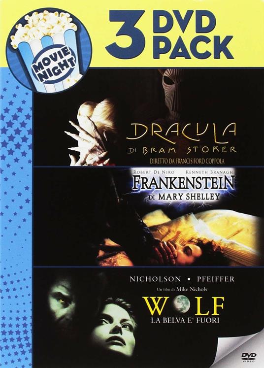 Frankenstein di Mary Shelley - Dracula di Bram Stoker - Wolf. La belva è fuori (3 DVD) di Kenneth Branagh,Francis Ford Coppola - DVD