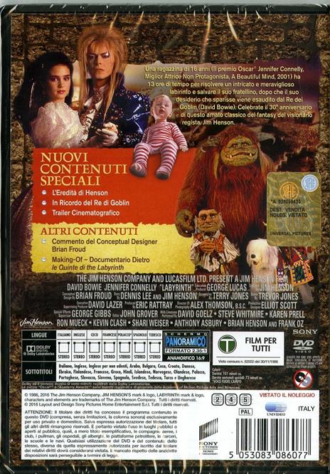Labyrinth - 30th Anniversary Edition<span>.</span> Ediz. speciale 30º anniversario di Jim Henson - DVD - 2