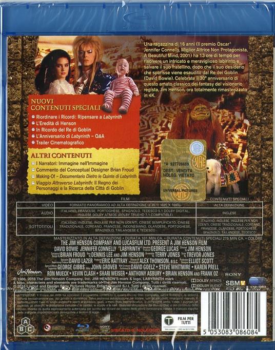 Labyrinth - 30th Anniversary Edition<span>.</span> Ediz. speciale 30º anniversario di Jim Henson - Blu-ray - 2