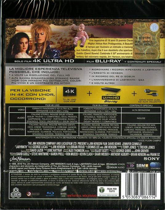 Labyrinth. Ediz. speciale 30º anniversario (Blu-ray + Blu-ray 4K Ultra HD) di Jim Henson - 2