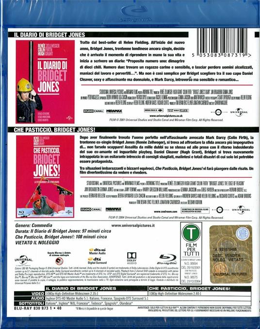 Bridget Jones 1&2 (2 Blu-ray) di Beeban Kidron,Sharon Maguire - 2