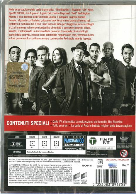 The Blacklist. Stagione 3. Serie TV ita (6 DVD) di Jon Bokenkamp - DVD - 3