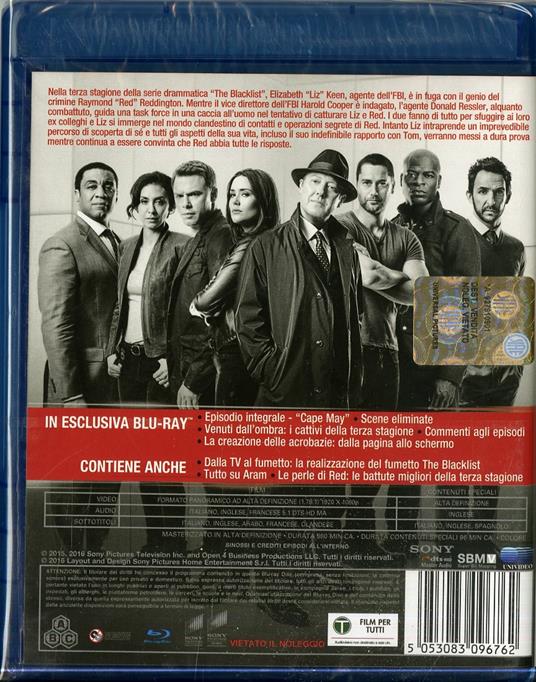 The Blacklist. Stagione 3 (6 Blu-ray) di Michael W. Watkins,Vincent Misiano,Joe Carnahan - Blu-ray - 2