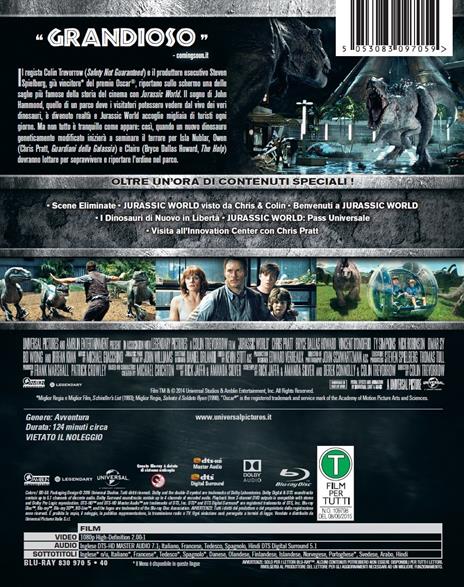 Jurassic World. Con Steelbook di Colin Trevorrow - Blu-ray - 2