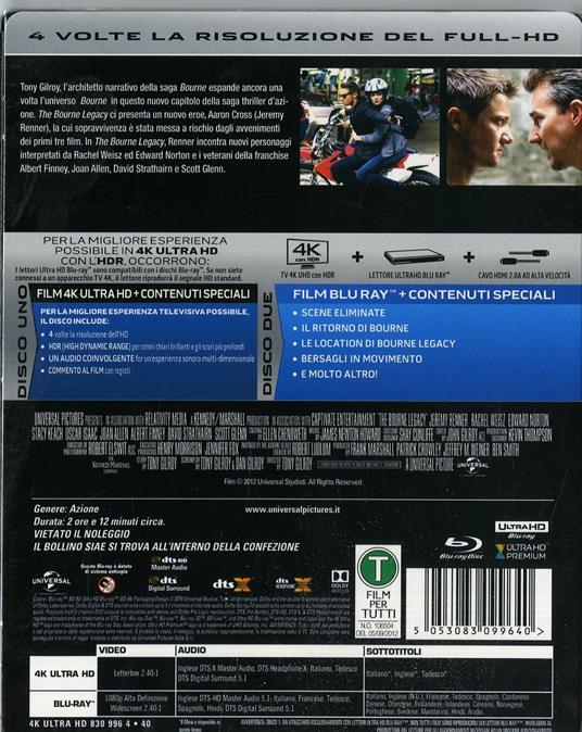 The Bourne Legacy (Blu-ray + Blu-ray 4K Ultra HD) di Tony Gilroy - 2