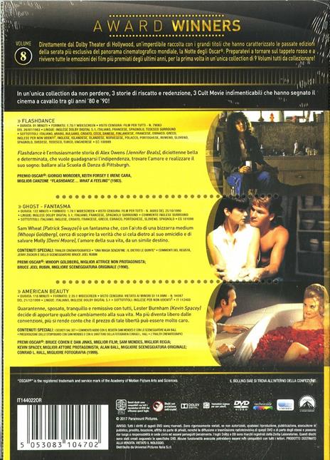 Flashdance. Ghost. American Beauty. Oscar Collection (3 DVD) di Adrian Lyne,Sam Mendes,Jerry Zucker - 2