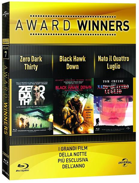 Zero Dark Thirty. Black Hawk Dawn. Nato il 4 luglio. Oscar Collection (3 Blu-ray) di Kathryn Bigelow,Ridley Scott,Oliver Stone