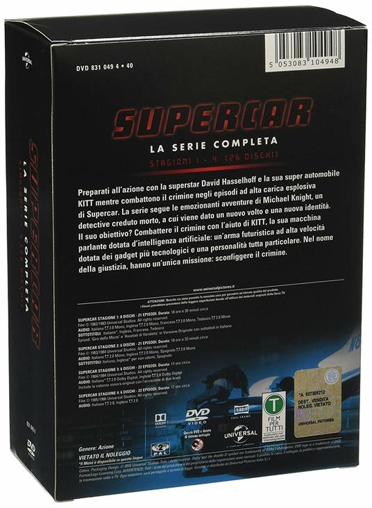 SUPERCAR LA COLLEZIONE SERIE TV COMPLETA David Hasselhoff 26 DVD 