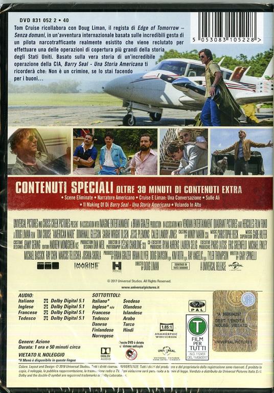 Barry Seal. Una storia americana (DVD) di Doug Liman - DVD - 2