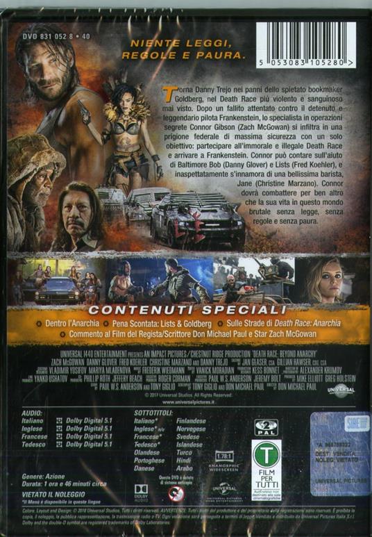Death Race. Anarchia (DVD) di Don Michael Paul - DVD - 2