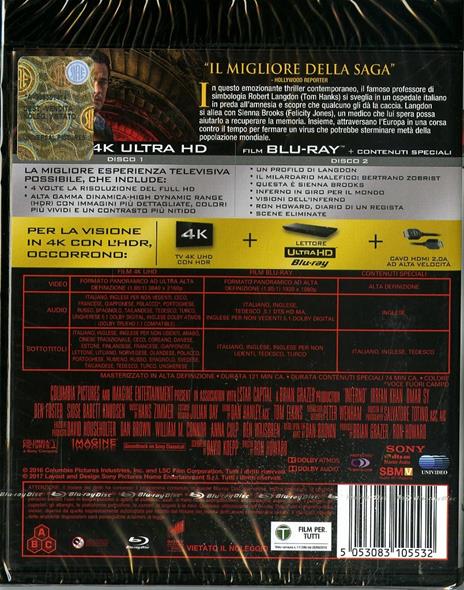 Inferno (Blu-ray + Blu-ray 4K Ultra HD) di Ron Howard - 2