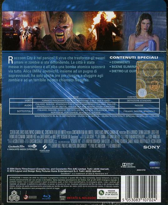 Resident Evil. Apocalypse. Limited Edition Steelbook (Blu-ray) di Alexander Witt - Blu-ray - 2