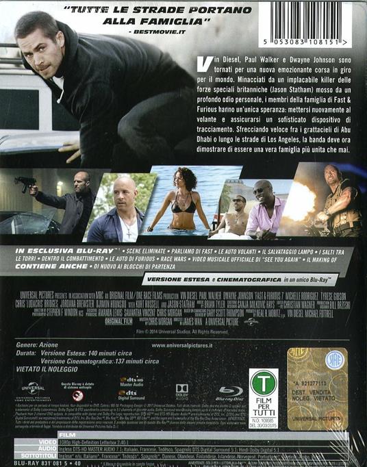 Fast and Furious 7. Con Steelbook (Blu-ray) di James Wan - Blu-ray - 2