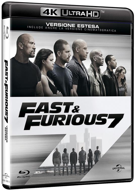 Fast & Furious 7 (Blu-ray + Blu-ray 4K Ultra HD) - Blu-ray + Blu-ray Ultra  HD 4K - Film di James Wan Avventura