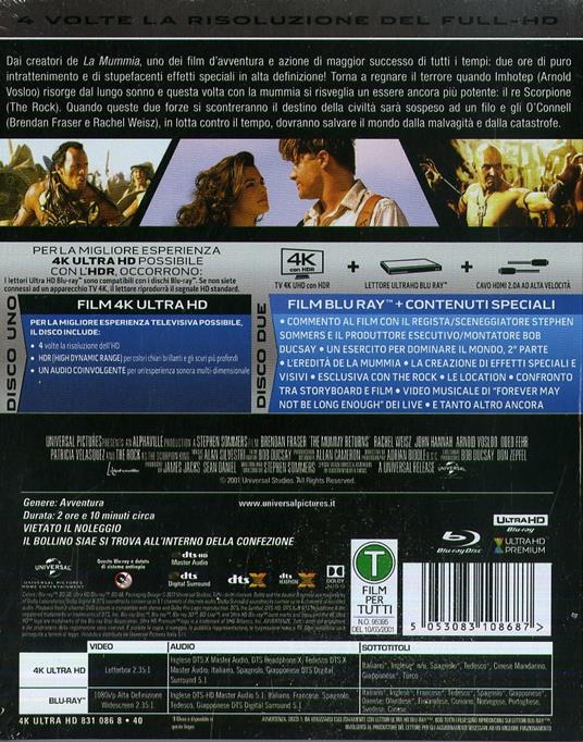 La Mummia. Il ritorno (Blu-ray + Blu-ray 4K Ultra HD) di Stephen Sommers - 2