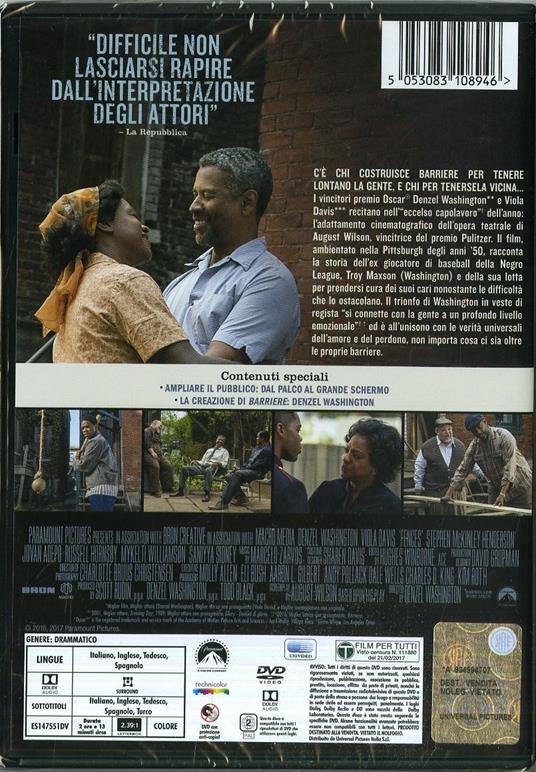 Barriere (DVD) di Denzel Washington - DVD - 2