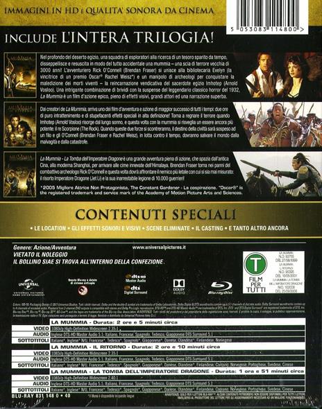 La Mummia. La trilogia (3 Blu-ray) di Rob Cohen,Stephen Sommers - 2