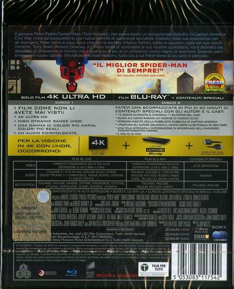 Spider-Man. Homecoming (Blu-ray + Blu-ray 4K Ultra HD) di Jon Watts - 2