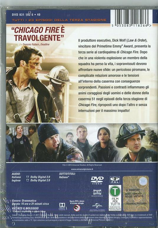 Chicago Fire. Stagione 3. Serie TV ita (6 DVD) di Joe Chappelle,Jean de Segonzac,Tom DiCillo - DVD - 2