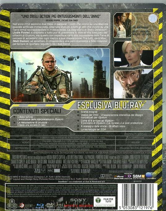 Elysium. Con Steelbook (DVD + Blu-ray) di Neill Blomkamp - DVD + Blu-ray - 2