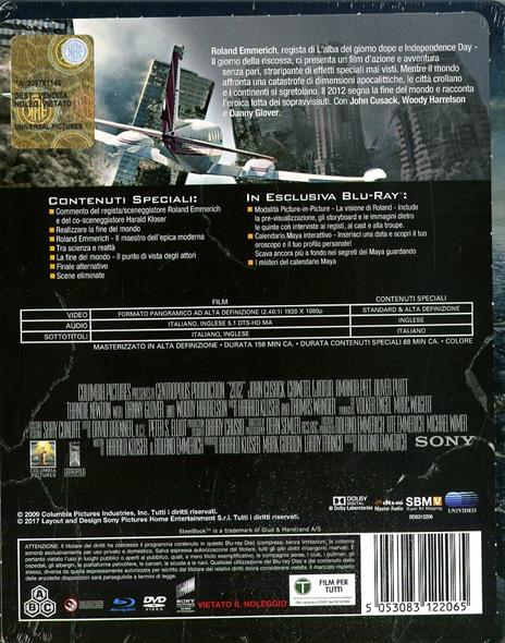 2012. Con Steelbook (DVD + Blu-ray) di Roland Emmerich - DVD + Blu-ray - 2