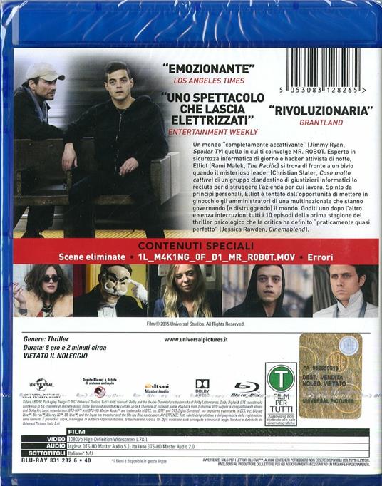 Mr. Robot. Stagione 1. Serie TV ita (3 Blu-ray) di Sam Esmail,Jim McKay,Tricia Brock - Blu-ray - 2