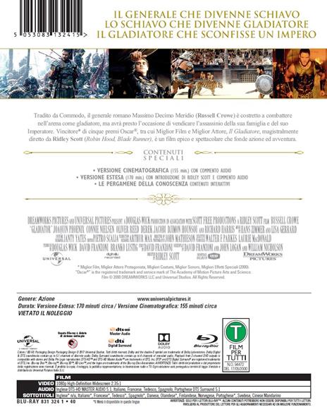 Il gladiatore. Con Steelbook di Ridley Scott - Blu-ray - 2