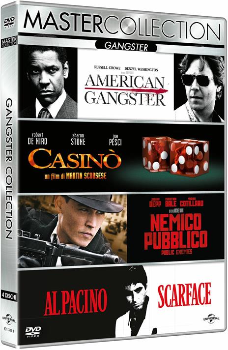 Gangster Master Collection. American Gangster - Casino - Nemico pubblico - Scarface (4 DVD) di Brian De Palma,Michael Mann,Martin Scorsese,Ridley Scott