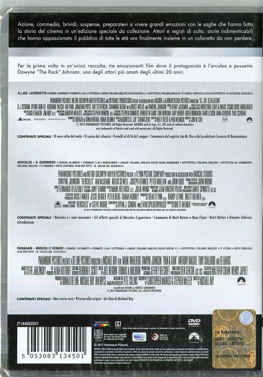 Dwayne Johnson Master Collection. G.I. Joe. La vendetta - Hercules - Pain and Gain (3 DVD) di Michael Bay,Jon Chu,Brett Ratner - 2