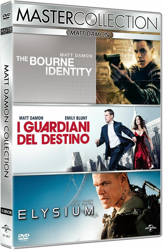 Matt Damon Master Collection. The Bourne Identity - Elysium - I guardiani del destino (3 DVD) di Neill Blomkamp,Doug Liman,George Nolfi