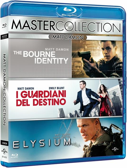 Matt Damon Master Collection. The Bourne Identity - Elysium - I guardiani del destino (3 Blu-ray) di Neill Blomkamp,Doug Liman,George Nolfi