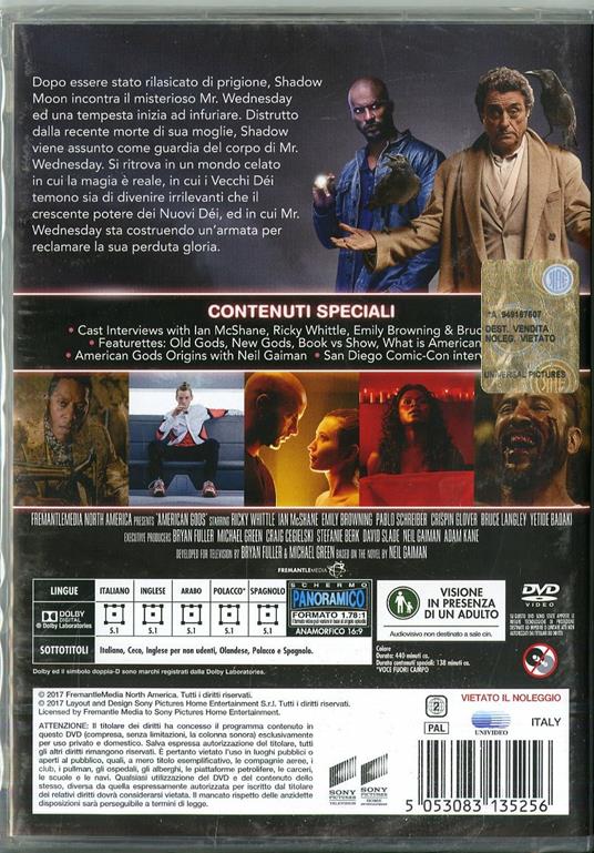 American Gods. Stagione 1. Serie TV ita (4 DVD) di David Slade,Adam Kane,Vincenzo Natali,Floria Sigismondi,Craig Zobel - DVD - 2