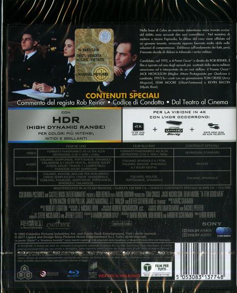Codice d'onore (Blu-ray + Blu-ray 4K Ultra HD) di Rob Reiner - 2