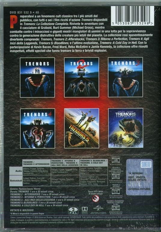 Tremors Collection 1-6 (6 DVD) di Ron Underwood,S. S. Wilson,Brent Maddock,Don Michael Paul - 2