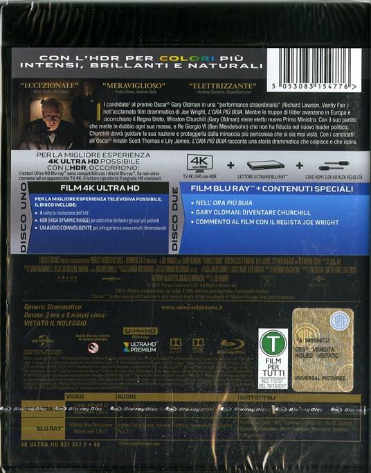 L' ora più buia (Blu-ray + Blu-ray 4K Ultra HD) di Joe Wright - Blu-ray + Blu-ray Ultra HD 4K - 2