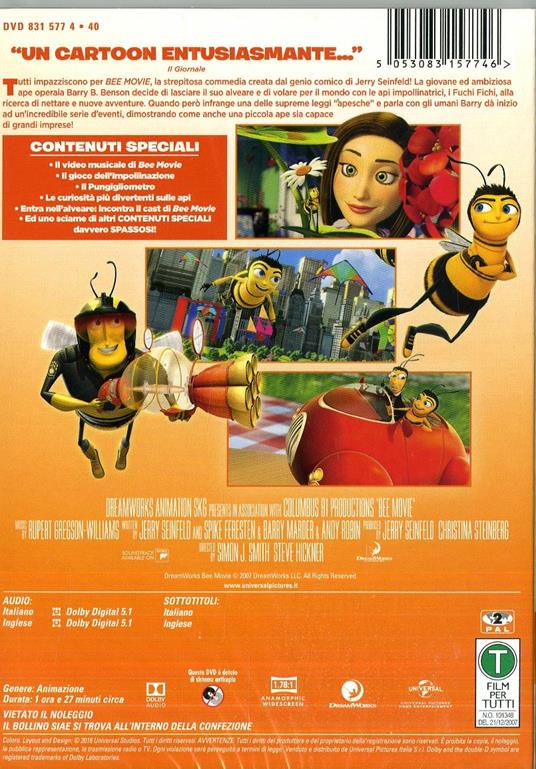 Bee Movie (DVD) di Steve Hickner,Simon J. Smith - DVD - 2