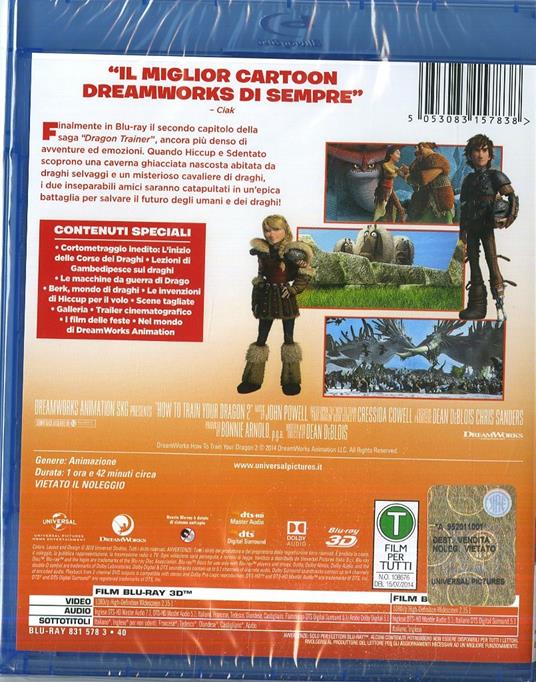 Dragon Trainer 2 (Blu-ray + Blu-ray 3D) di Dean DeBlois - Blu-ray + Blu-ray 3D - 2