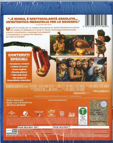 I Croods (Blu-ray + Blu-ray 3D) di Chris Sanders,Kirk De Micco - Blu-ray + Blu-ray 3D - 2