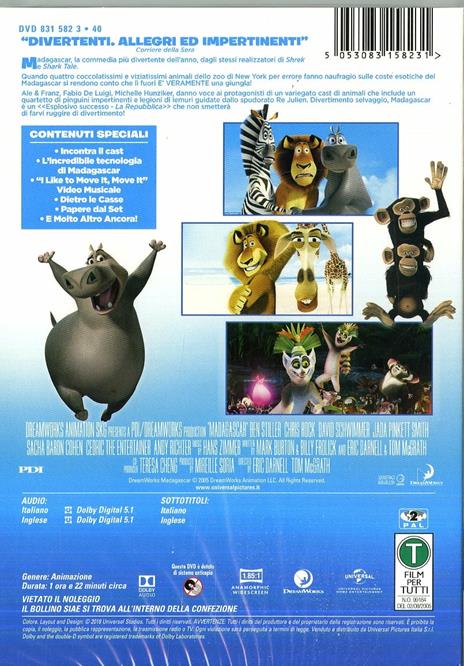 Madagascar 1 (DVD) di Eric Darnell,Tom McGrath - DVD - 2