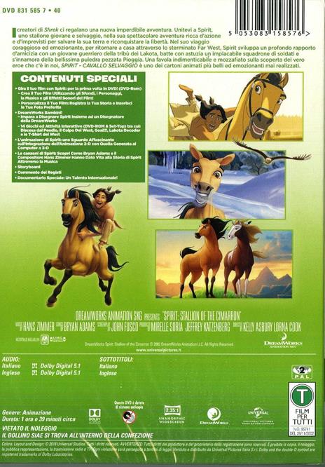 Spirit. Cavallo selvaggio (DVD) - DVD - Film di Kelly Asbury , Lorna Cook  Animazione